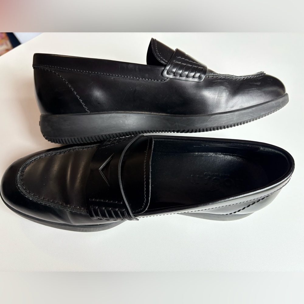 Hogan Black Leather Women's Loafers